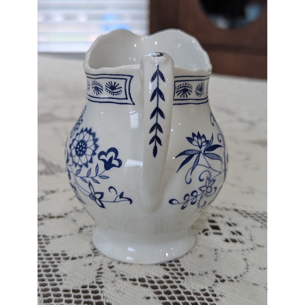 Vintage Creamer Small Blue J&G Meakin Blue Nordic Onion Pattern Ironstone - Picture 8 of 15